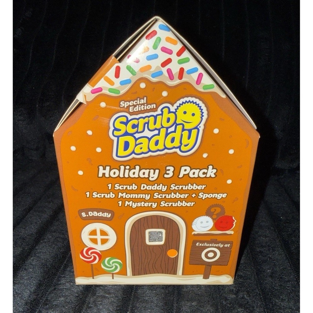Scrub Daddy Special Edition Gingerbread House 3 Pack Includes A Mystery Scrubber